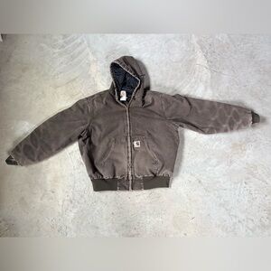 Vintage Brown Worn Well-loved Hooded Carhartt Jacket